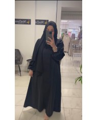 balon kol saten elbise