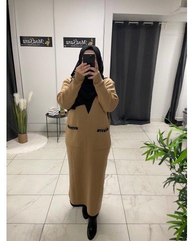 Tasli kalin triko elbise