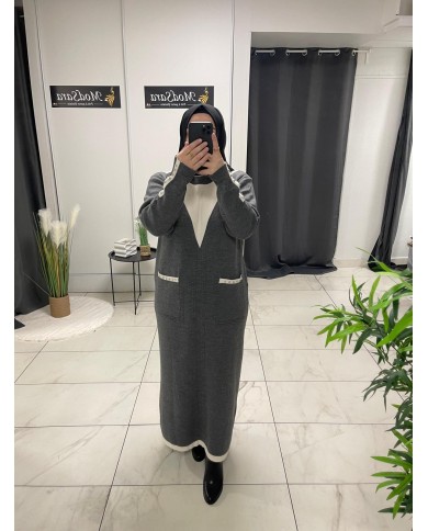 Tasli kalin triko elbise