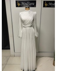 yaka tul detayli kiz cocuk elbise