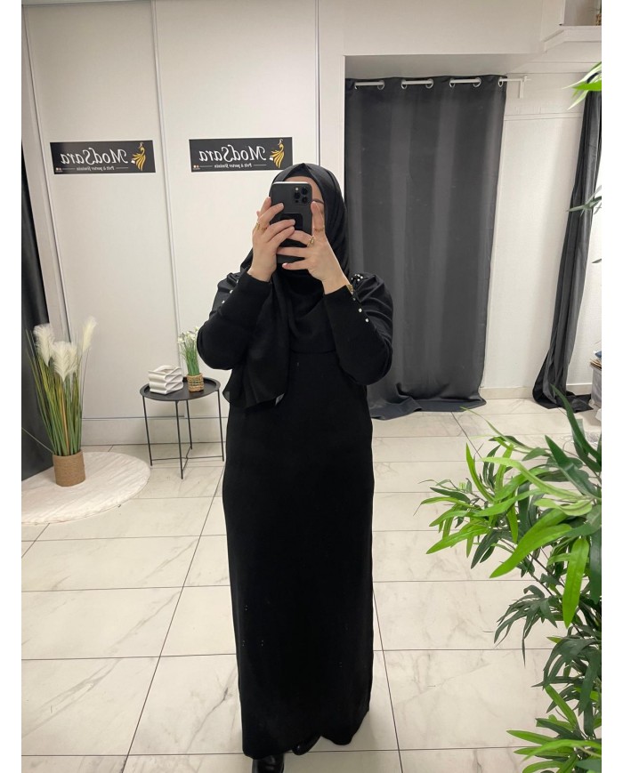 omuz tasli triko elbise