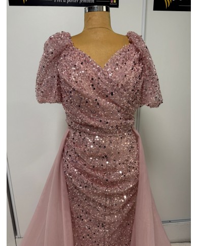 boncuklu kisa kol abiye