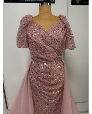 boncuklu kisa kol abiye