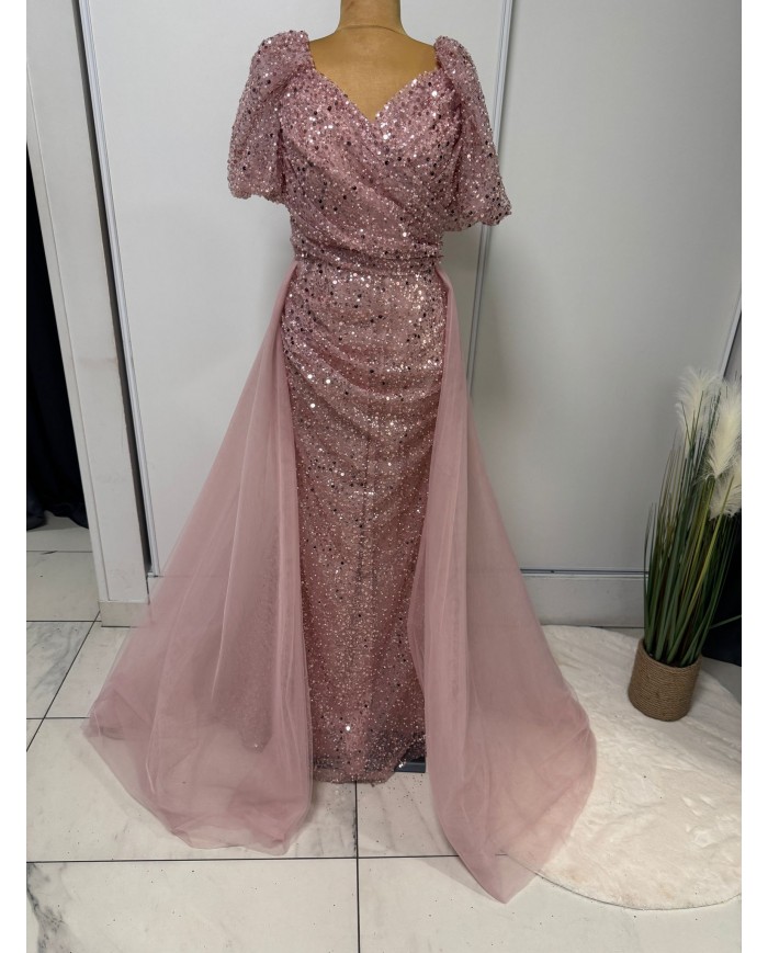 boncuklu kisa kol abiye